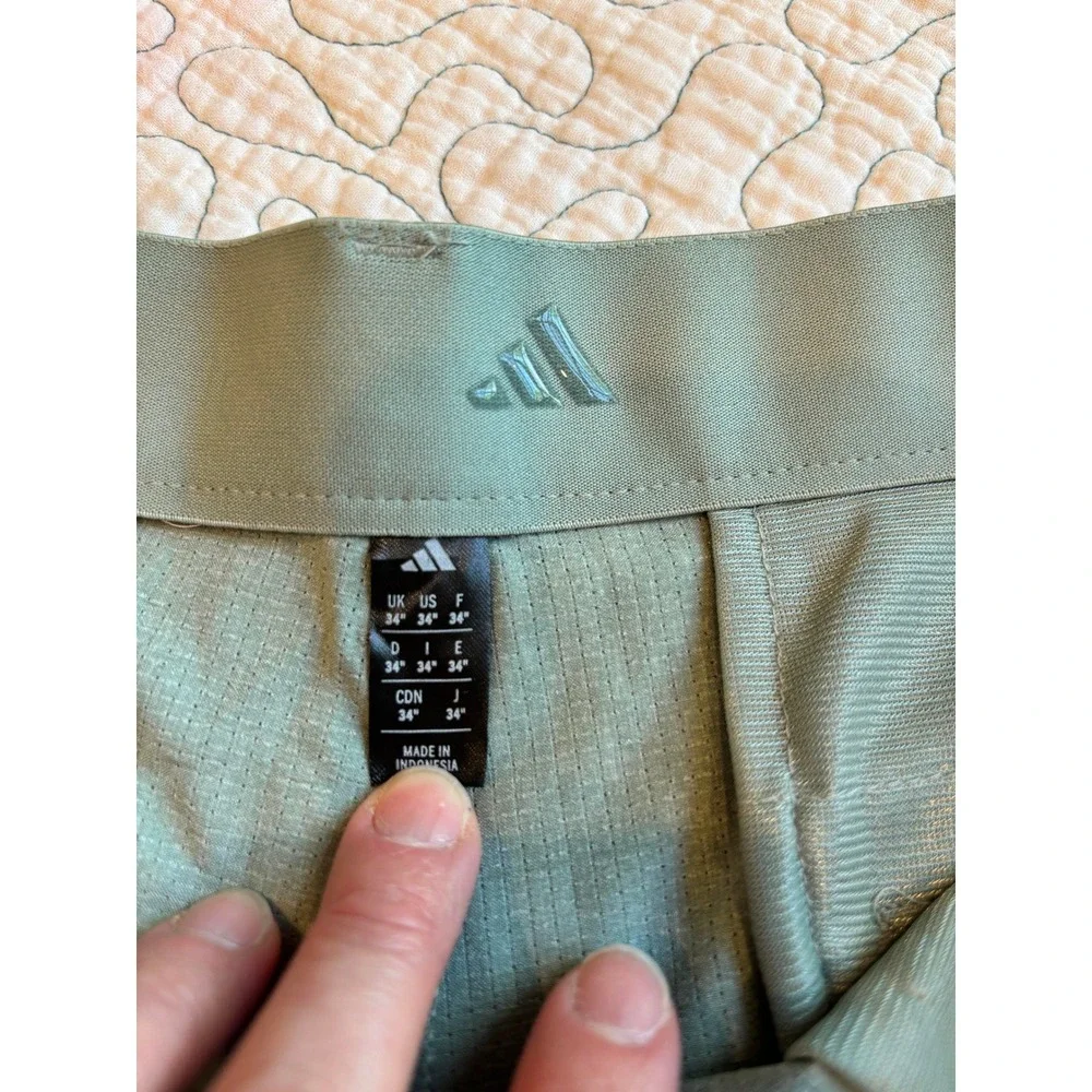 Adidas Mens Ultimate365 TX Golf Shorts Silver‎ Green 34 Regular Fit 9 Inseam